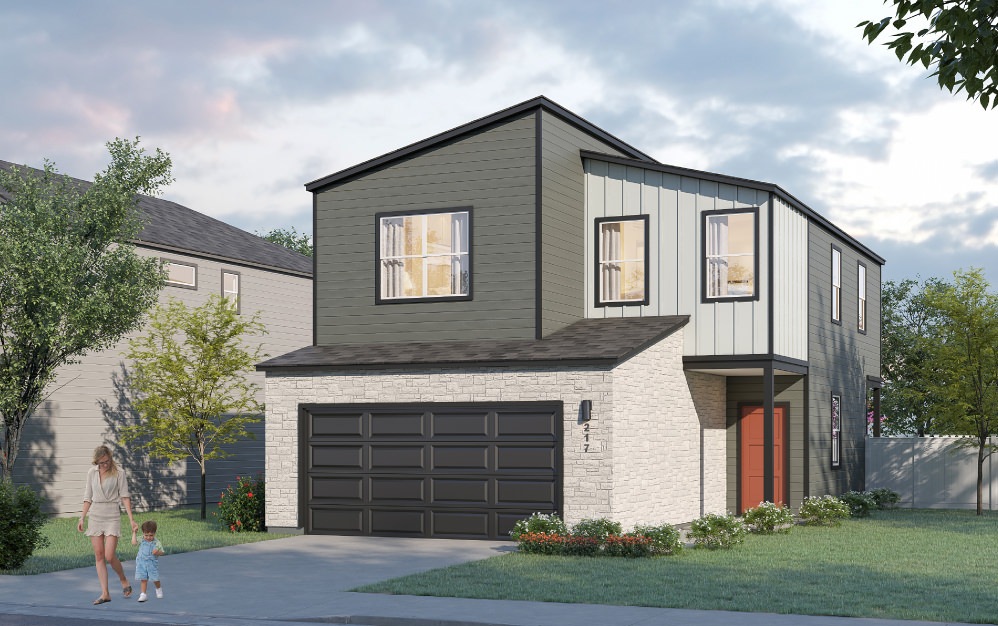 #7614-AM - 3 bedroom floorplan layout with 2.5 bathrooms and 1656 square feet (Elevation B)